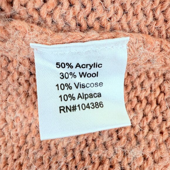 Garnet Hill Wool & Alpaca Blend Chunky Knit Mock Neck Sweater - Size L - Picture 8 of 9